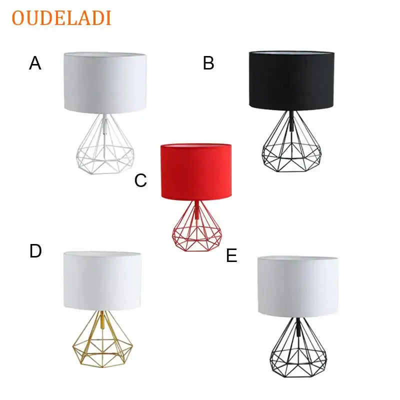 geometric gold desk lamp black bedroom table light