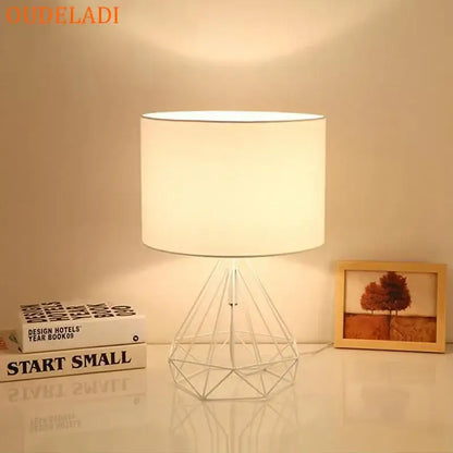 geometric gold desk lamp black bedroom table light