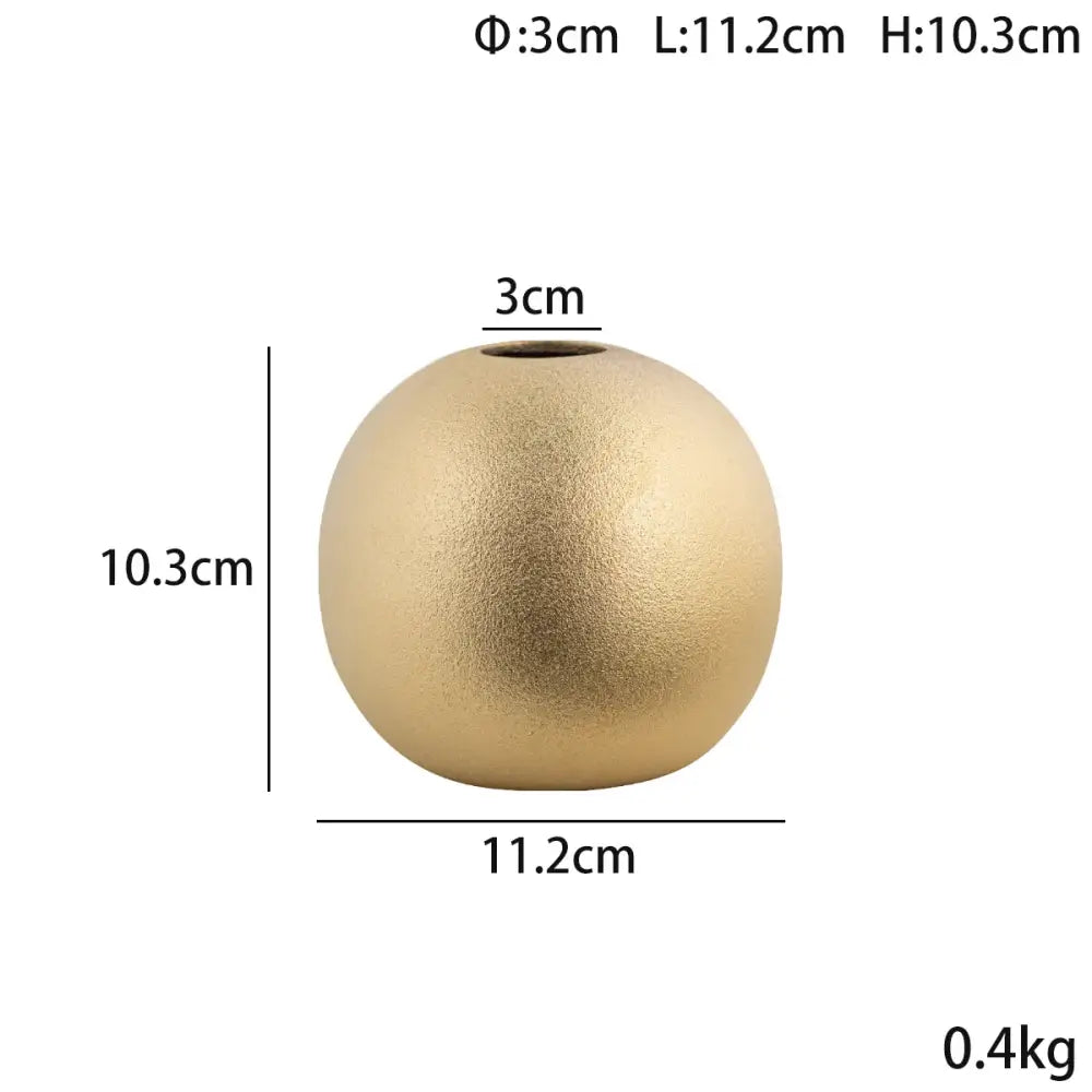 geometric gold & silver spherical ceramic vases living room