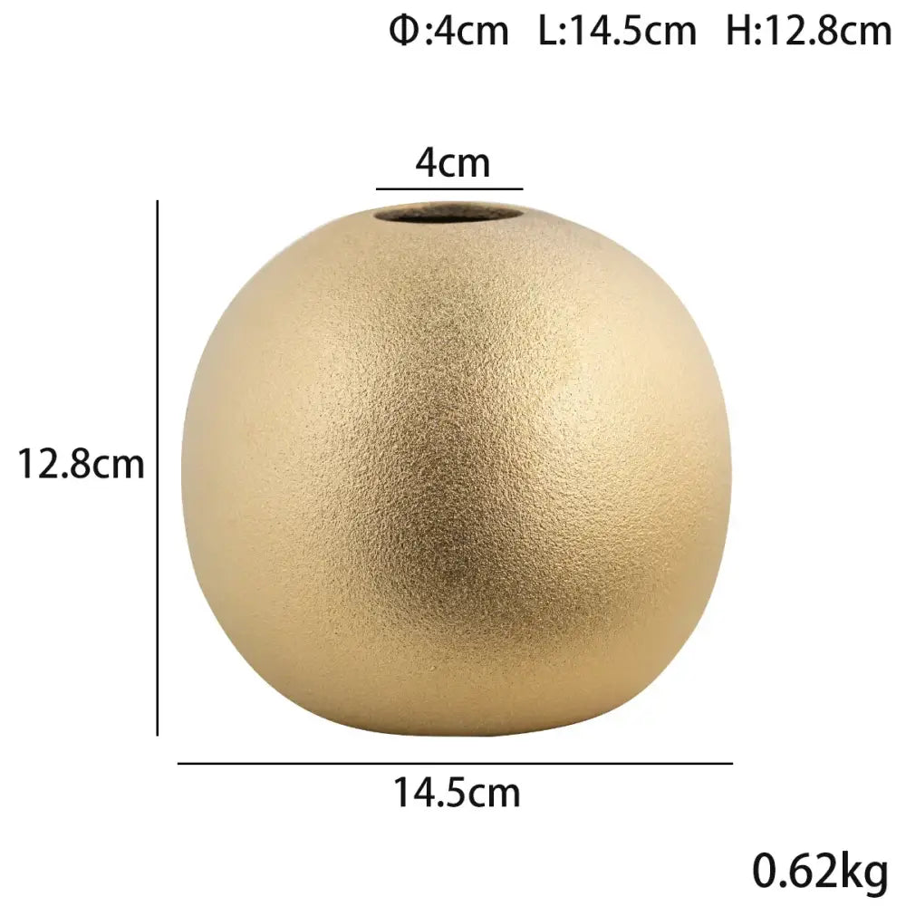 geometric gold & silver spherical ceramic vases living room