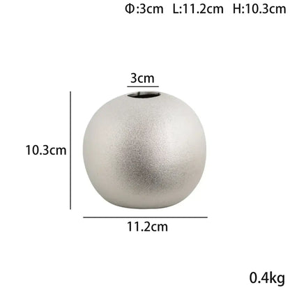 geometric gold & silver spherical ceramic vases living room