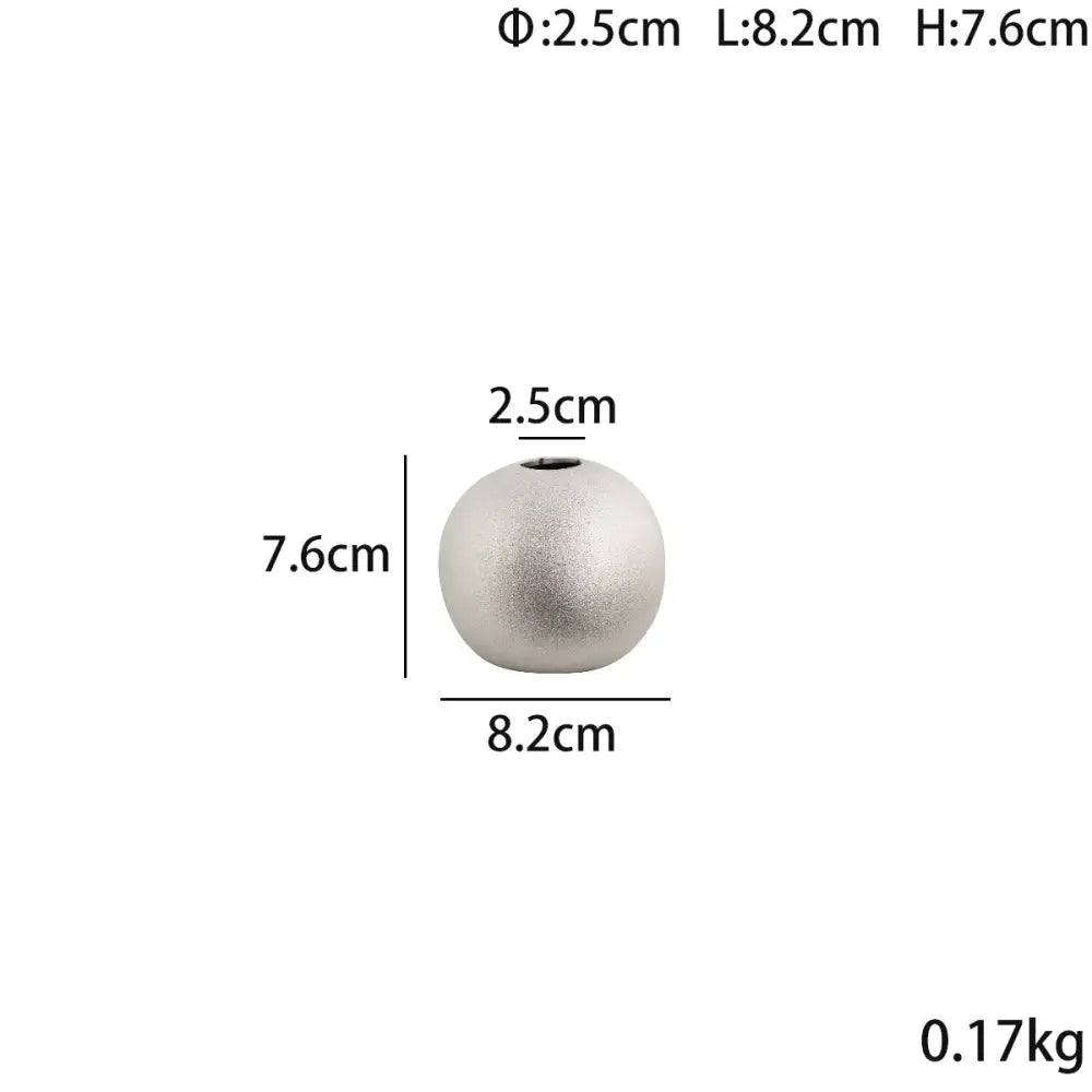 geometric gold & silver spherical ceramic vases living room