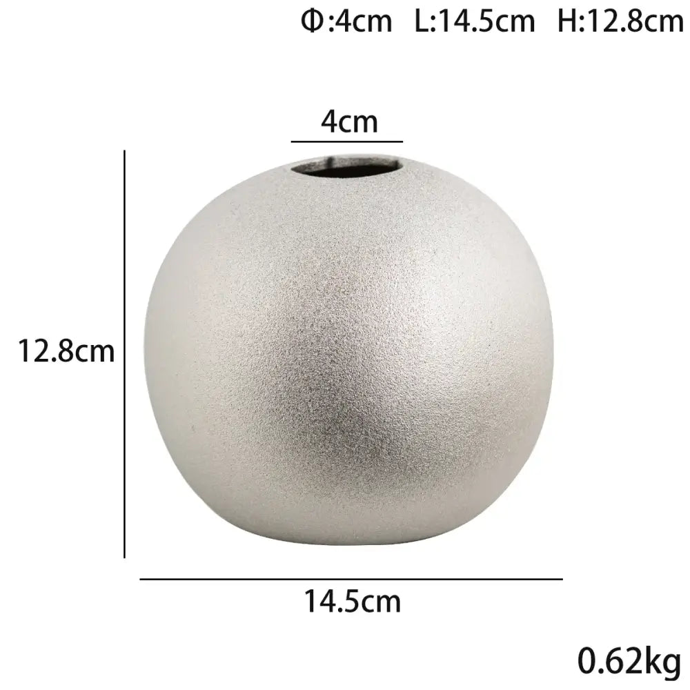 geometric gold & silver spherical ceramic vases living room