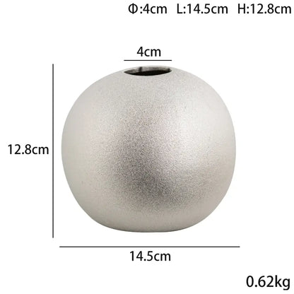 geometric gold & silver spherical ceramic vases living room