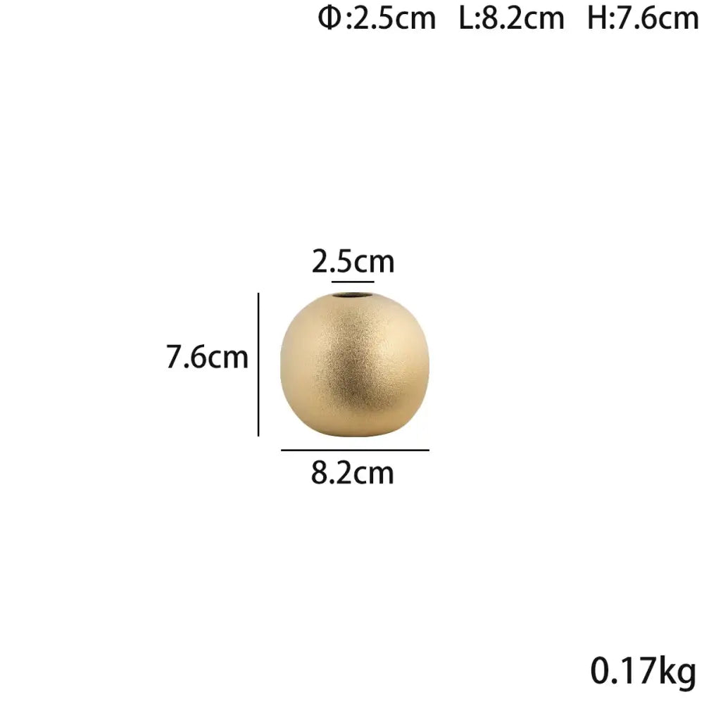 geometric gold & silver spherical ceramic vases living room