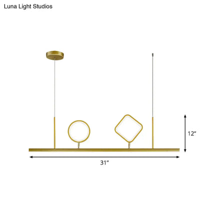 Modern geometric gold island pendant kitchen light warm white 110v-120v