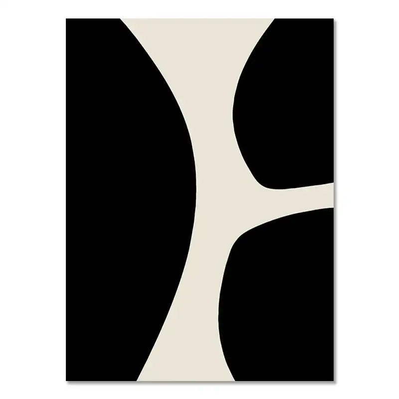 Minimalist geometric leaf boho canvas set – living room wall art