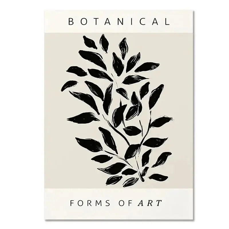 Minimalist geometric leaf boho canvas set – living room wall art
