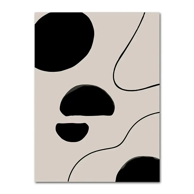 Minimalist geometric leaf boho canvas set – living room wall art