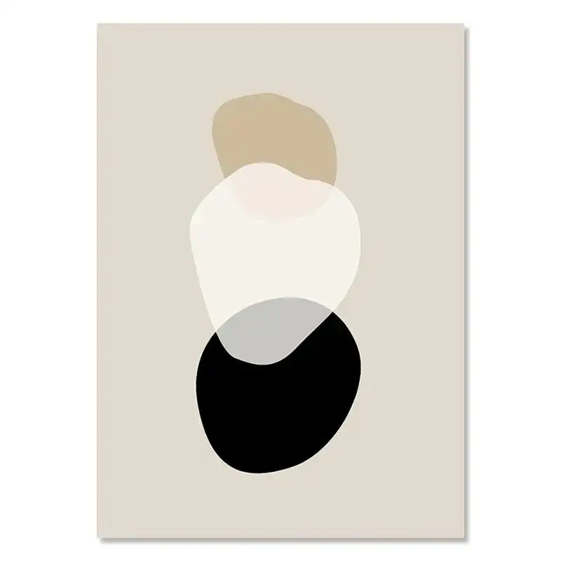 Minimalist geometric leaf boho canvas set – living room wall art