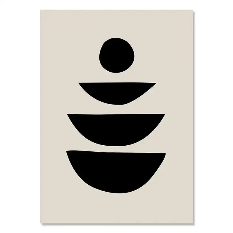 Minimalist geometric leaf boho canvas set – living room wall art