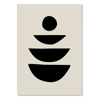 Minimalist geometric leaf boho canvas set – living room wall art