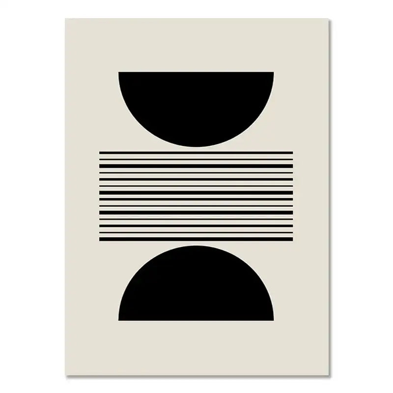 Minimalist geometric leaf boho canvas set – living room wall art