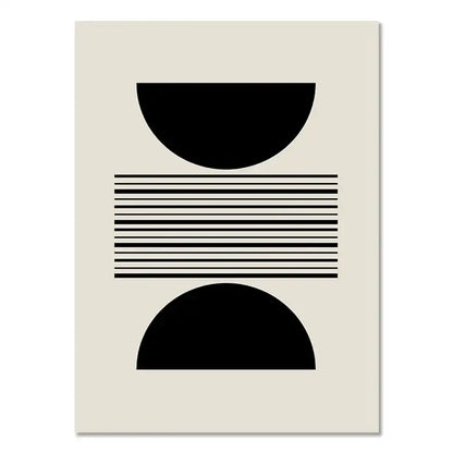 Minimalist geometric leaf boho canvas set – living room wall art