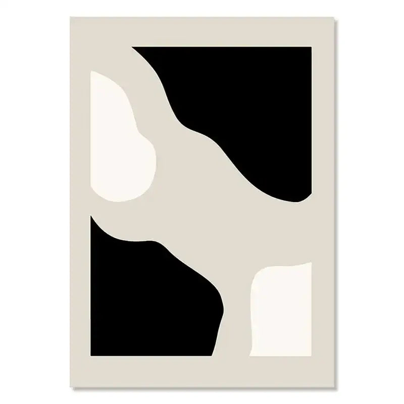 Minimalist geometric leaf boho canvas set – living room wall art