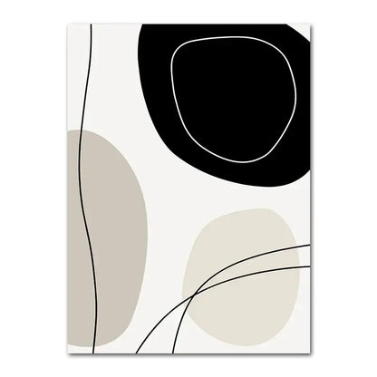 Minimalist geometric leaf boho canvas set – living room wall art