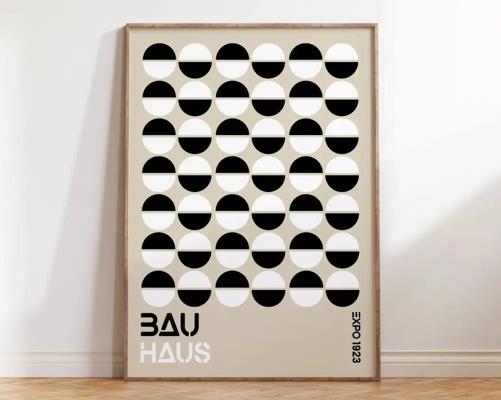 Bauhaus orange & teal geometric mid century wall art bedroom poster