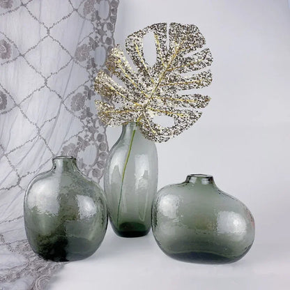 DecorBites™ Geometric Zen Glass Vase for Single Flower Arrangement