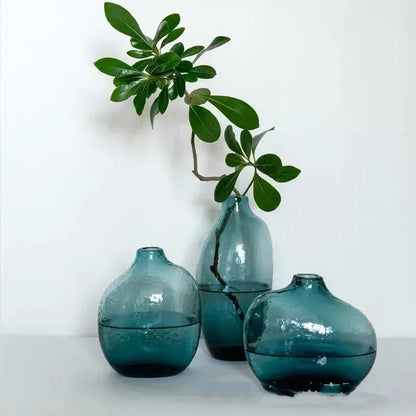 DecorBites™ Geometric Zen Glass Vase for Single Flower Arrangement