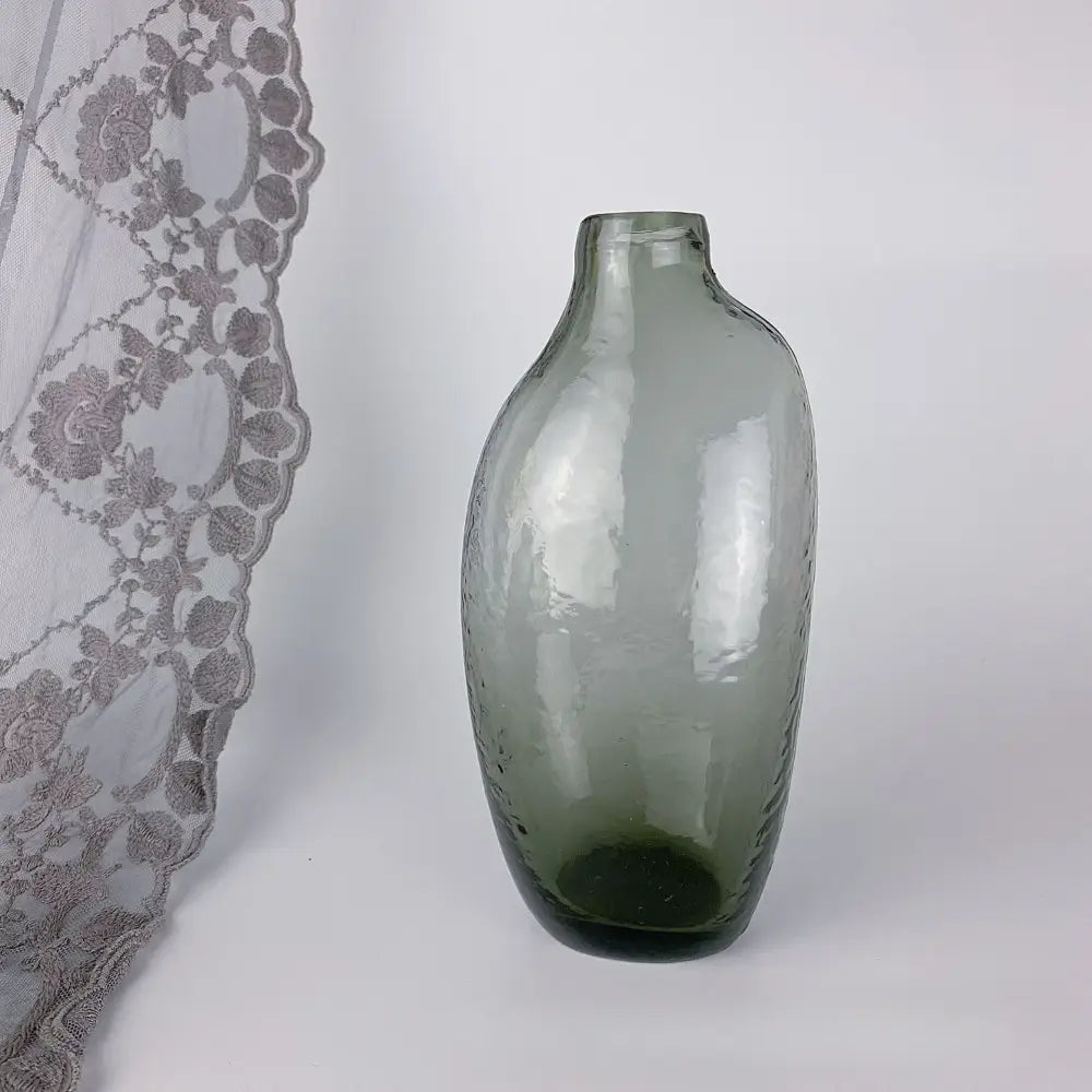 Geometric zen glass single flower vase amber living room set of 2