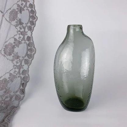 Geometric zen glass single flower vase amber living room set of 2