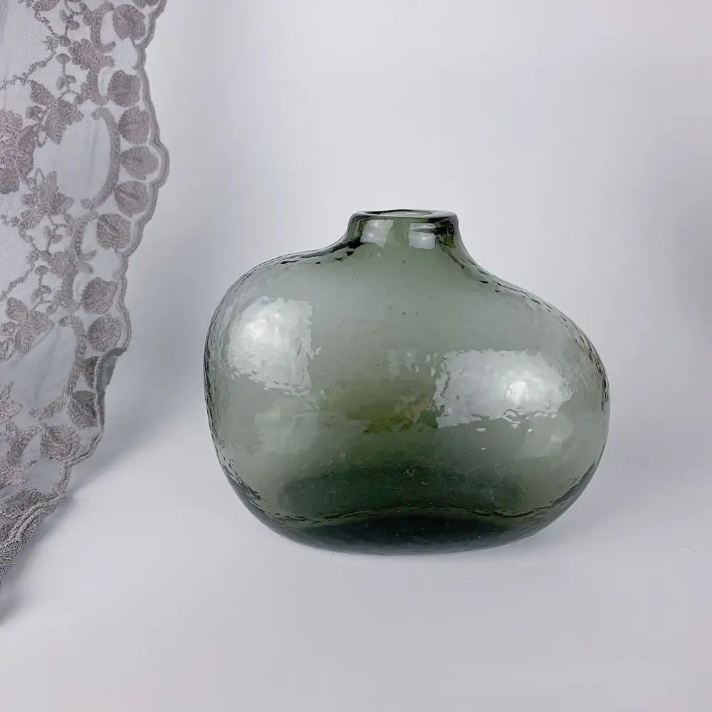 Geometric zen glass single flower vase amber living room set of 2