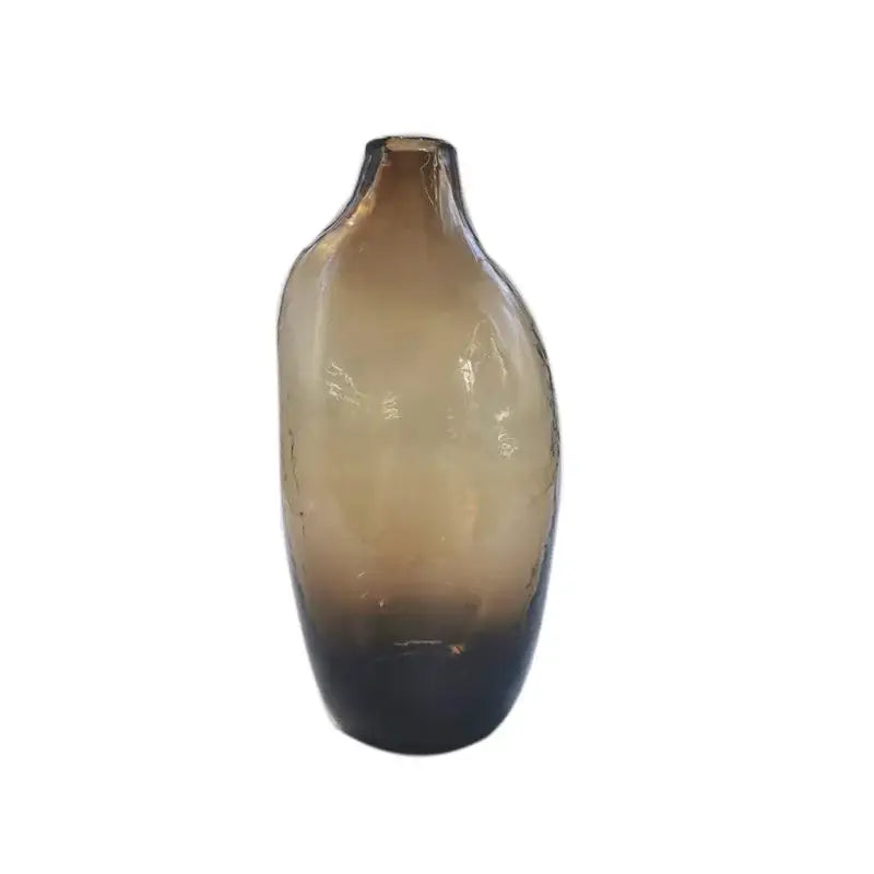 Geometric zen glass single flower vase amber living room set of 2
