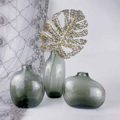 DecorBites™ Geometric Zen Glass Vase for Single Flower Arrangement