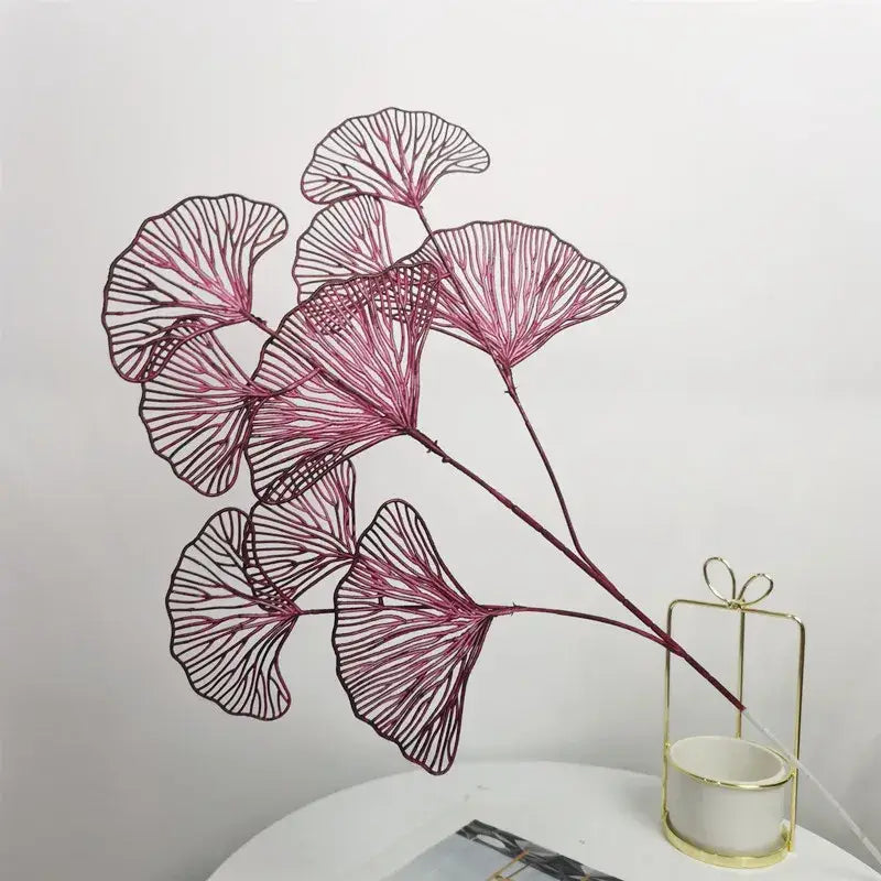 Modern light blue ginkgo leaf branch artificial flowers living room
