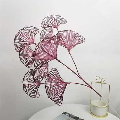 Modern light blue ginkgo leaf branch artificial flowers living room