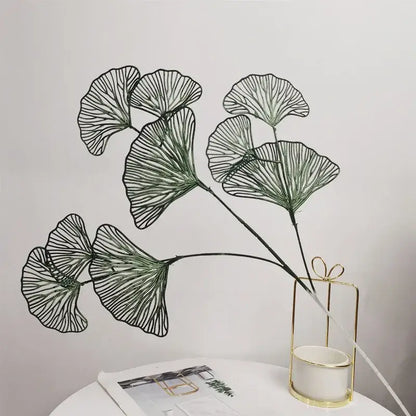 Modern light blue ginkgo leaf branch artificial flowers living room