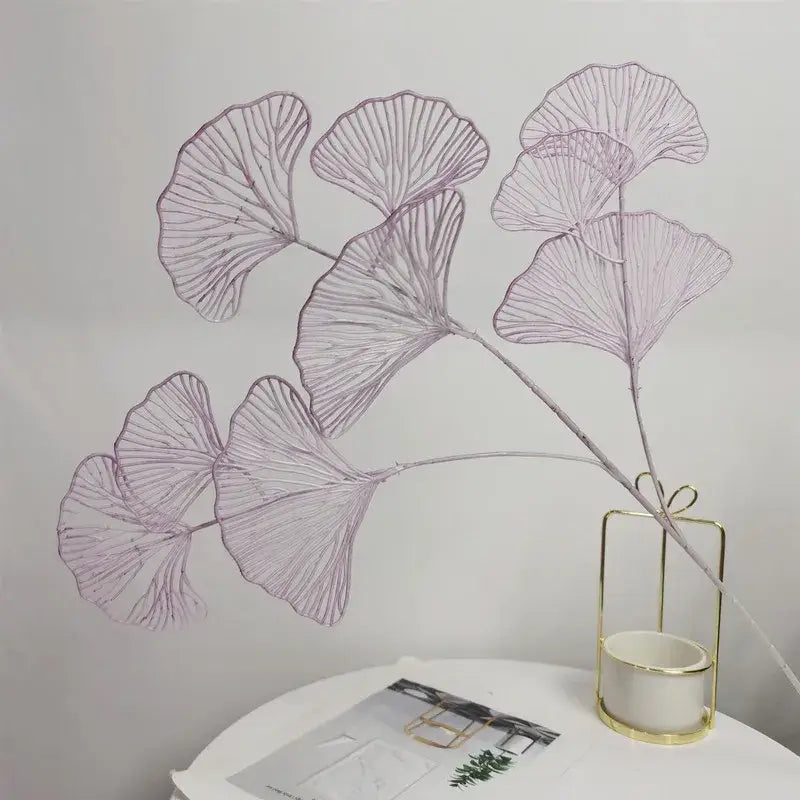 Modern light blue ginkgo leaf branch artificial flowers living room