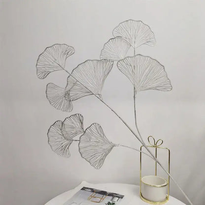 Modern light blue ginkgo leaf branch artificial flowers living room