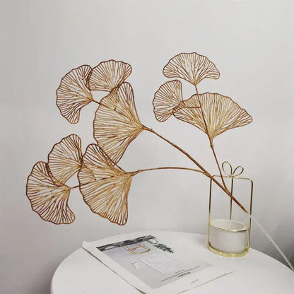 Modern light blue ginkgo leaf branch artificial flowers living room