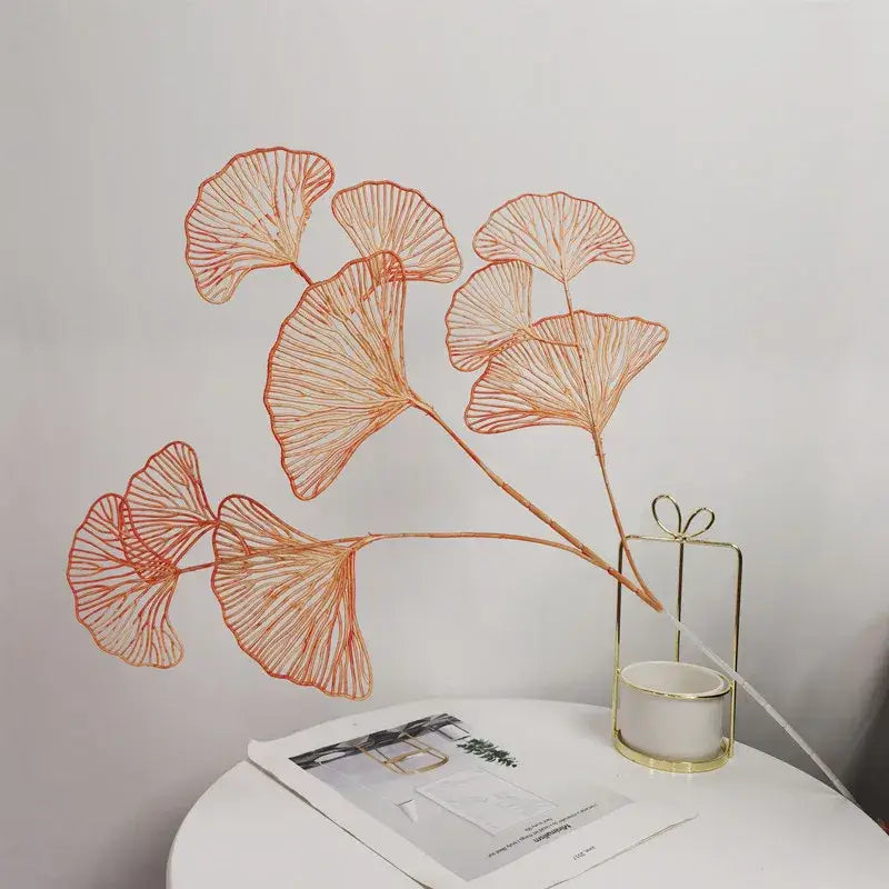 Modern light blue ginkgo leaf branch artificial flowers living room