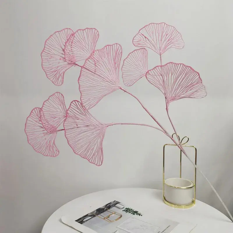 Modern light blue ginkgo leaf branch artificial flowers living room