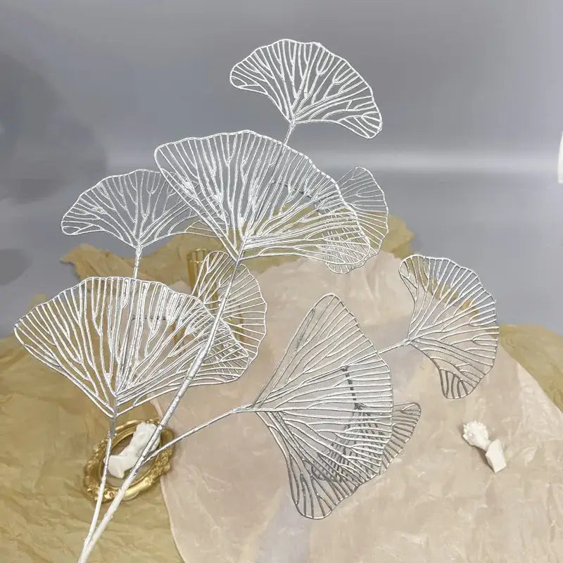 Modern light blue ginkgo leaf branch artificial flowers living room