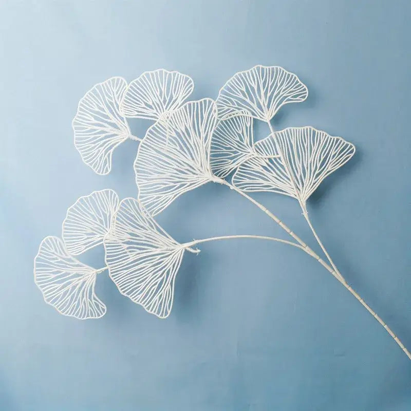 Modern light blue ginkgo leaf branch artificial flowers living room