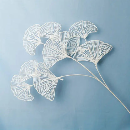 Modern light blue ginkgo leaf branch artificial flowers living room