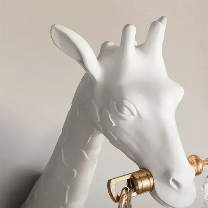 White ceramic giraffe love wall lamp bedroom crystal sconce