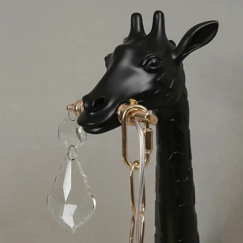 White giraffe resin wall lamp with crystal pendant bedroom sconce