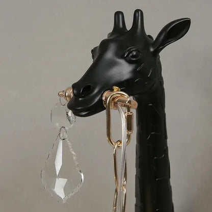 White giraffe resin wall lamp with crystal pendant bedroom sconce