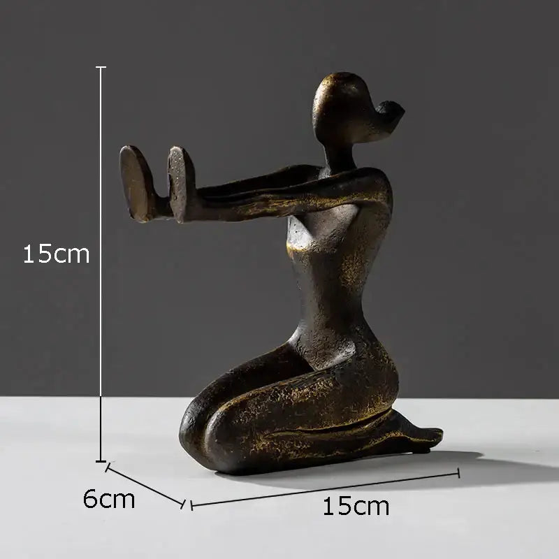 Abstract bronze and gold girl statue bookends library decor