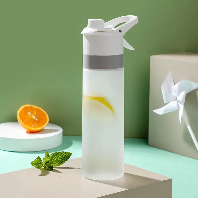 Light green & white tritan spray water bottle for outdoor sports