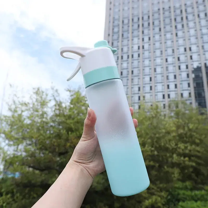 Light green & white tritan spray water bottle for outdoor sports