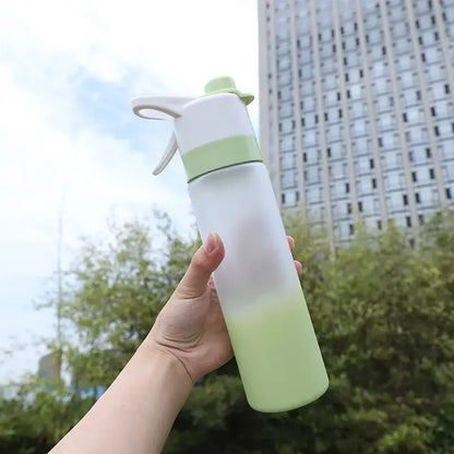Light green & white tritan spray water bottle for outdoor sports