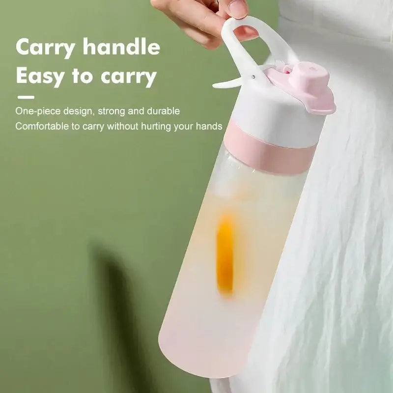 Light green & white tritan spray water bottle for outdoor sports