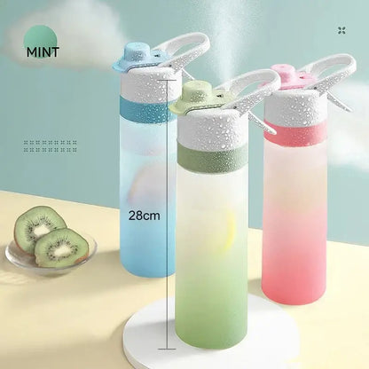 Light green & white tritan spray water bottle for outdoor sports