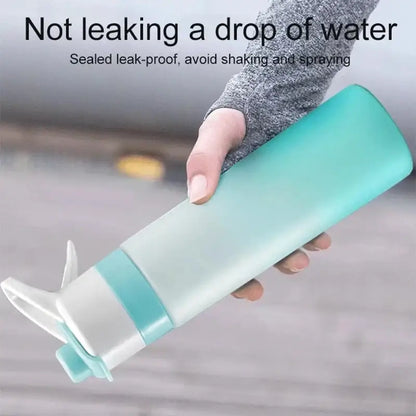 Light green & white tritan spray water bottle for outdoor sports