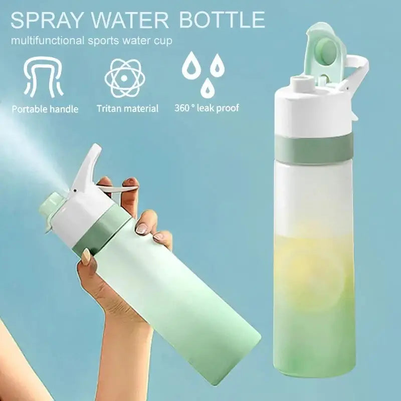 Light green & white tritan spray water bottle for outdoor sports